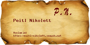 Peitl Nikolett névjegykártya